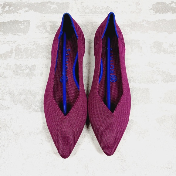 NEW Rothy's The Flat Purple Knit Pointy Toe Slip On Loafers X453 - Picture 5 of 10